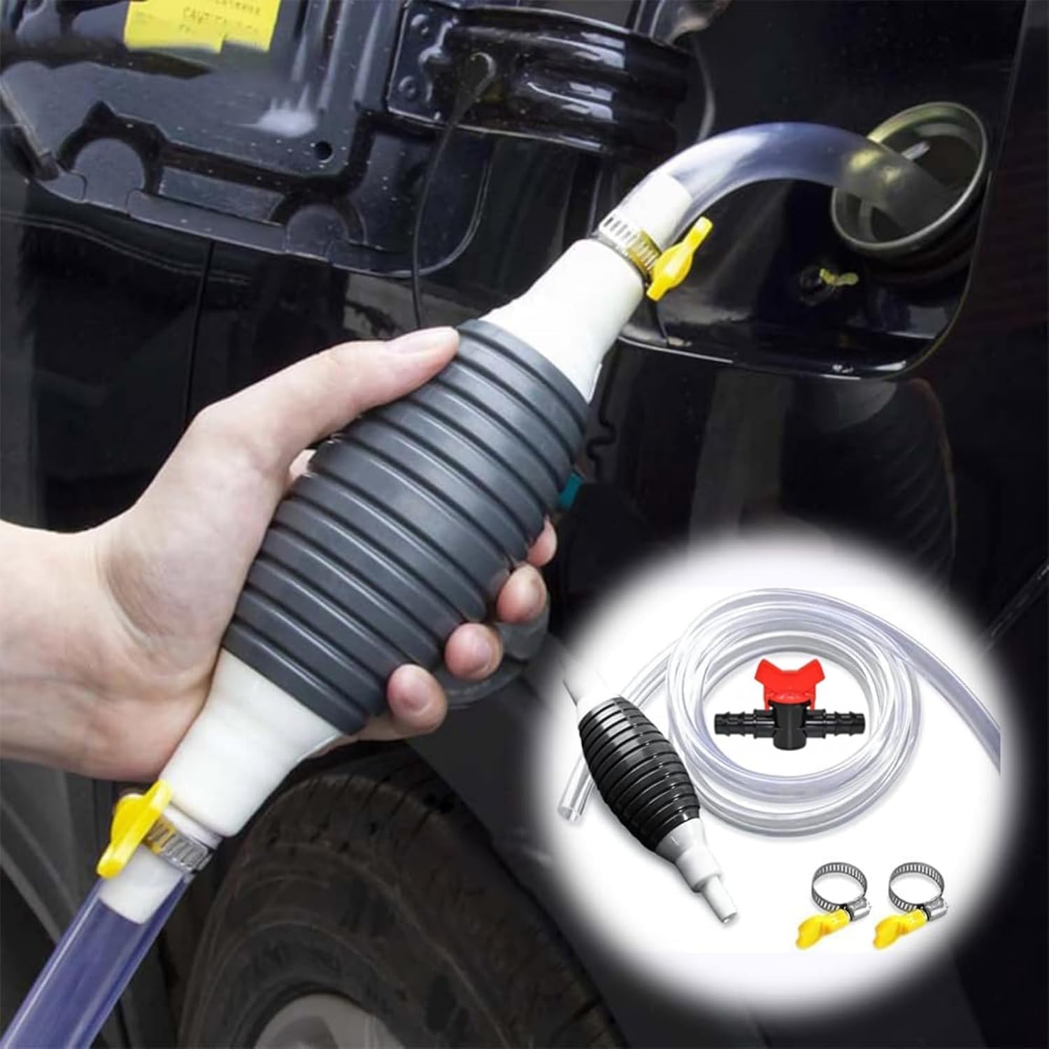 Geko Handpumpe / Umfllpumpe  Benzinpumpe, lpumpe, Frderpumpe  12mm  Anschluss, Mit 1m Schluchen, NEU Kanister Pumpe