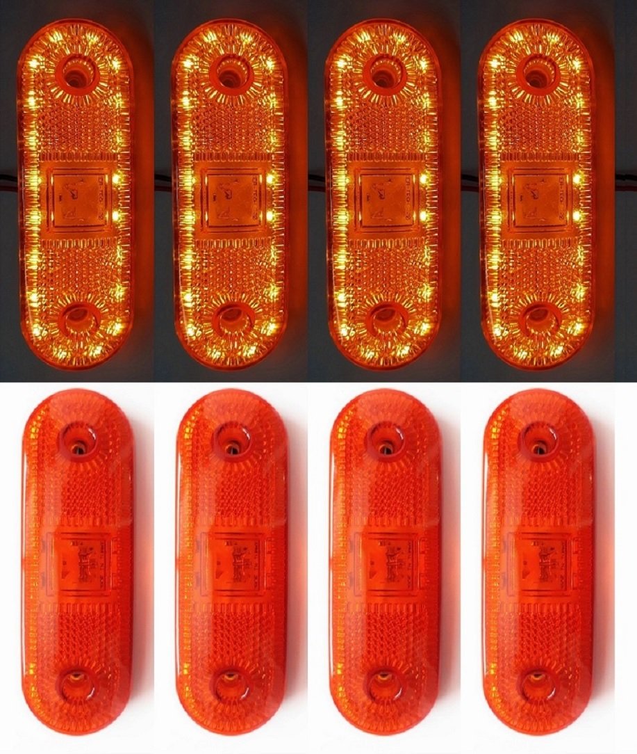 8 x 24 V naranja ámbar marcador lateral contorno 20 luces LED camión camión chasis, remolque, furgoneta, caravana, autobús