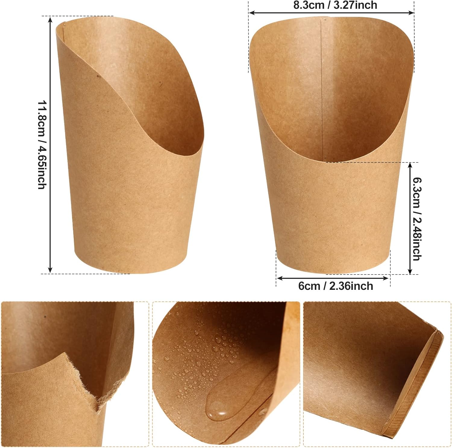 150 Pieces French Fry Cups Holder Charcuterie Cups Disposable Snack Cups Take-out Party Baking Supplies Popcorn Boxes Paper Cones for Wedding Birthday Party Baby Shower (14oz)