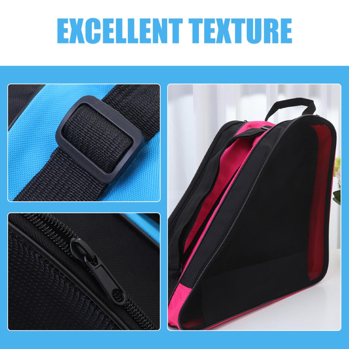 2 Stück Rollschuhtasche Rucksack aus Oxford Gewebe mit Reißverschluss Verschleißfest für Schultertasche zum Aufbewahren und Transport von Rollschuhen und Inlineskates