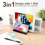 HOMEE Support vertical d'ordinateur portable,3 en 1 Conception ordinateur portable Hodler,anti-Lip Silicone de bureau,Ajustable Bureau Carnet de bureau dock,Fits Jusqu'aux ordinateurs portables,Tables,Phone