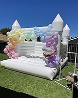 Vista 6 de Inflatable White Bounce House Castle with Air Blower White Jumper Bouncy Castle Wedding Decorations Jumping Bed for Party 13ft x 115ft x 10ft