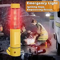 Vista 5 de XhuangTech 4 en 1 martillo de seguridad para coche, herramienta de escape de emergencia, cortador de cinturón de seguridad con interruptor