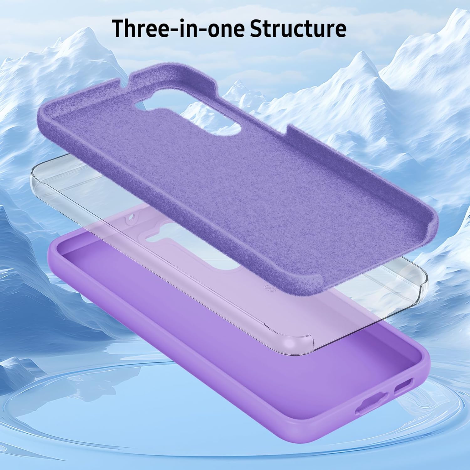 for Samsung s23 Silicone Case, Liquid Silicone Case Soft Silicone Gel Rubber Bumper Slim Shockproof Protective Case Cover for Samsung Galaxy S23 6.1" 2023, Light Purple - Image 4