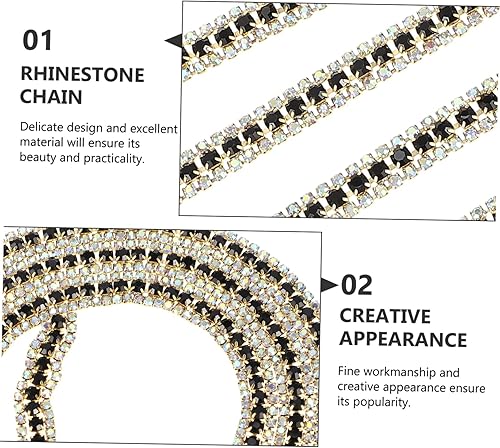 Miniatura 9 de Cinta para ropa, 5 cadenas de diamantes de imitación de vidrio, decoración de boda, tiras de cristal brillantes, delicado vidrio de novia, copa de