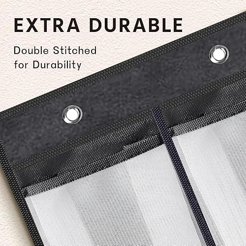 Miniatura 5 de Organizador de zapatos colgante transparente sobre la puerta con 14 bolsillos