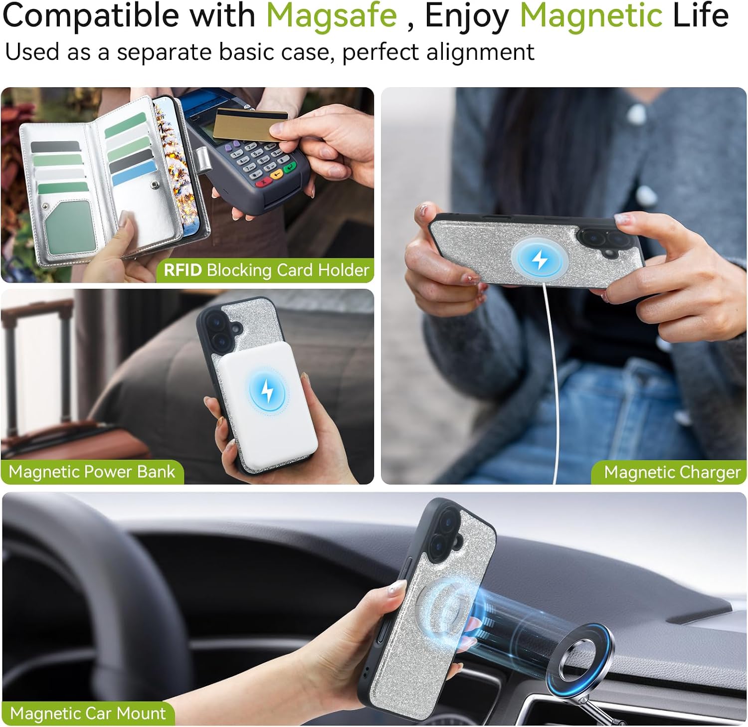 Varikke Wallet Case for iPhone 16 - Compatible with Magsafe, Dark Purple image 4