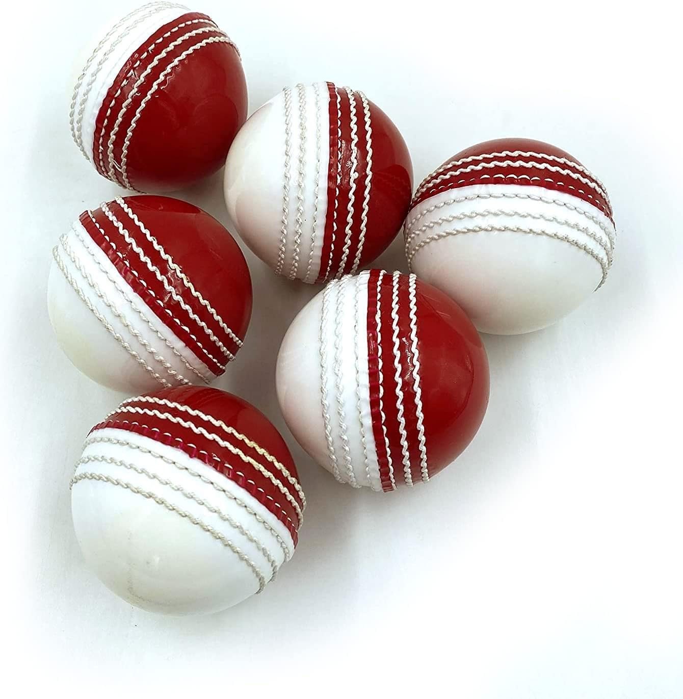 AnNafi® Dual Color Cricket Coaching Balls Sports Training & Fun Balls | Double Color Ball red and White | Sports & Games | Light Weight Attractive Cricket Ball for Practice with Kids & Adults