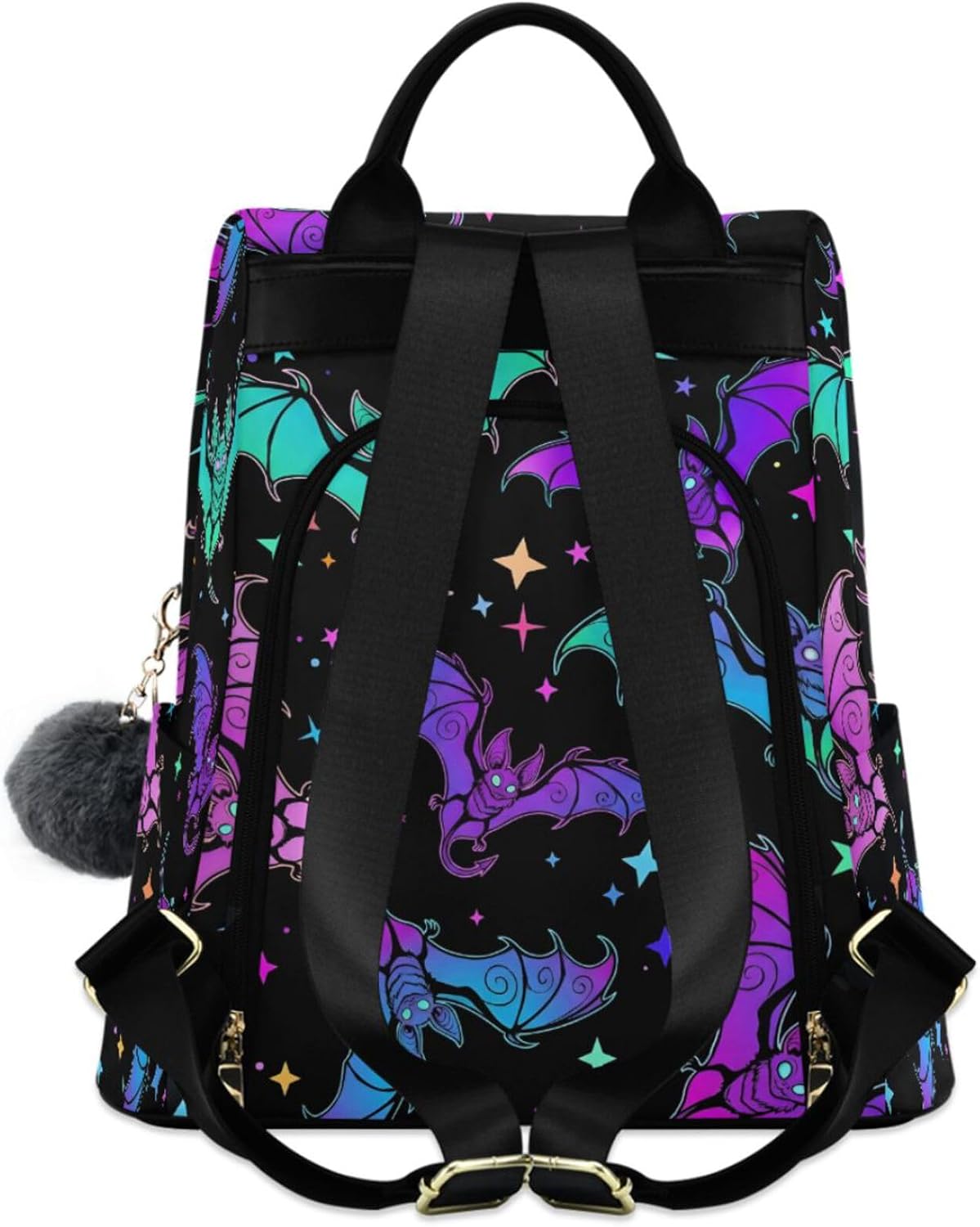 MNSRUU Women Backpack Purse Halloween Luminous Bats Backpack for Women Anti-theft Shoulder Bag Carry On Backpack Lightweight Rucksack Fashion Travel Ladies Bags