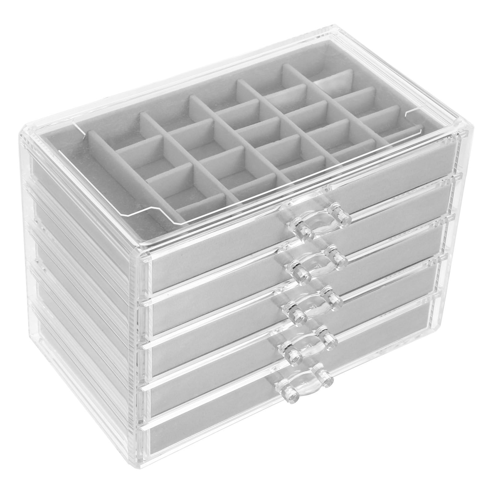 Organizador de Joyas y Diseño Multilayer con 5 Cajones de Acrílico Bandeja para Joyas Almacenamiento Multifuncional para Cajones para Escritorio Elegante