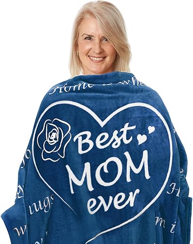 BESTSWEETIE Manta de regalos para mamá, manta para el día de la madre de hija, hijo, mamá, regalos para mujeres, manta mullida para mamá, esposa,