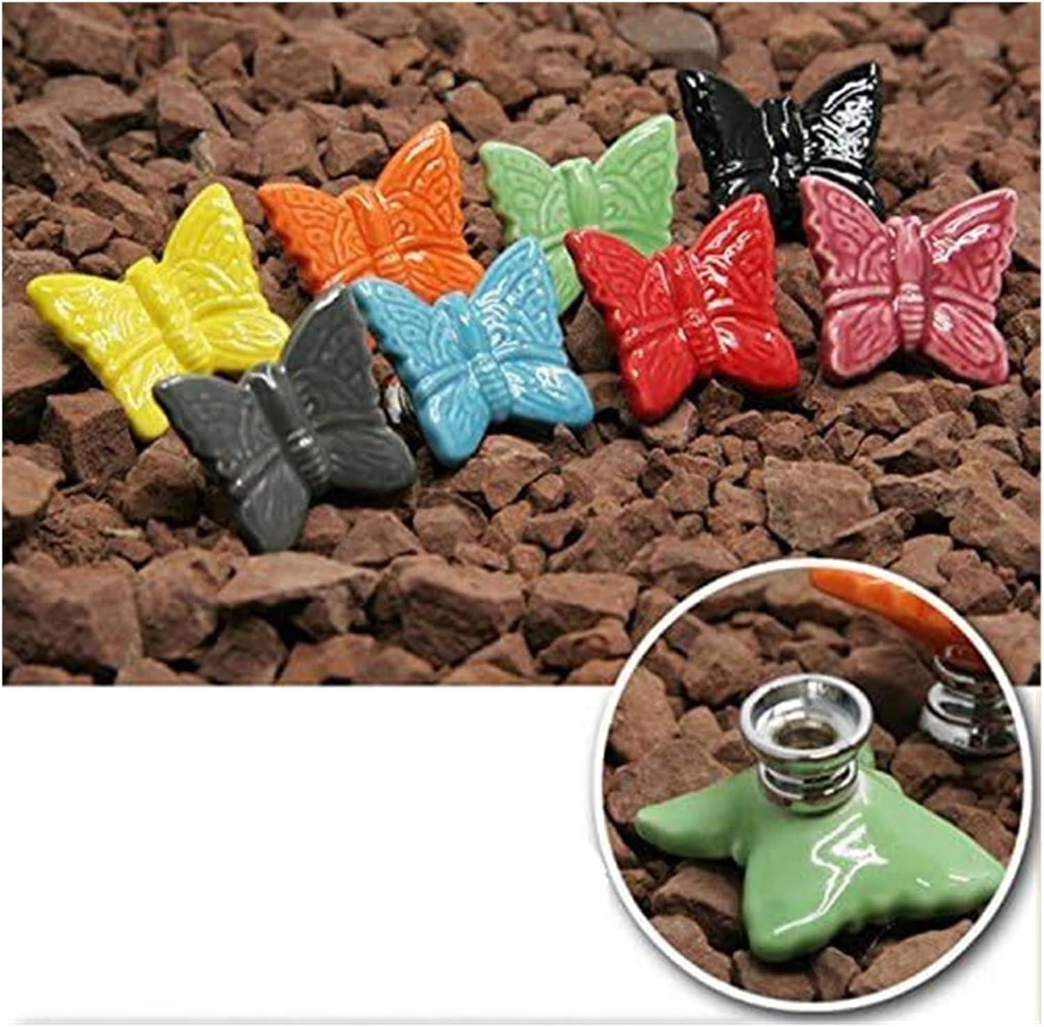 Cartoon Ceramic Knobs,Cute Drawer Handle,12PCS Red Cute Butterfly Porcelain Ceramic Door Knobs/Pull/Handle for Kitchen Cabinet Drawer Cupboard Chest,Vintage Dresser,Wardrobe & Kid's Children's Furnitu