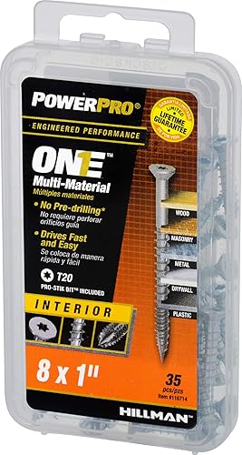 Miniatura 8 de Power Pro 116714 Tornillos multimaterial, plata, 35 piezas