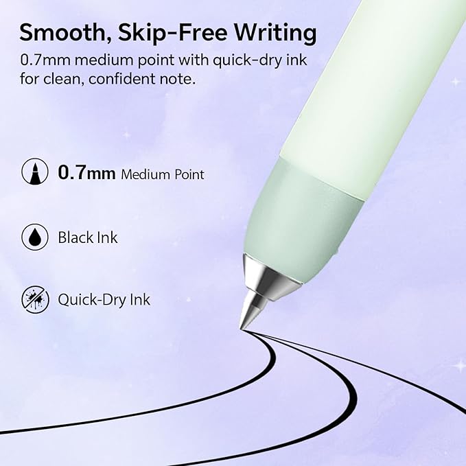 WRITECH Morph Gel Pen Medium Point 0.7mm Black 2 Pens + 2 Refills miniatura 5
