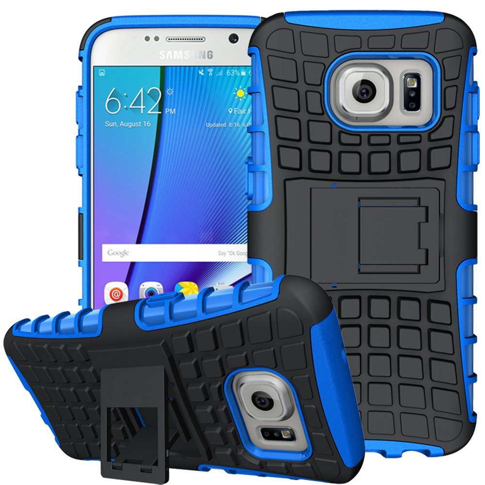 K-Xiang Galaxy S7 Case, (Armor Series) TPU Heavy Duty Dual Layer Shockproof Silicone Phone Protective Case Hybrid Kickstand Cover for Samsung Galaxy S7 2016 (S7(Blue))