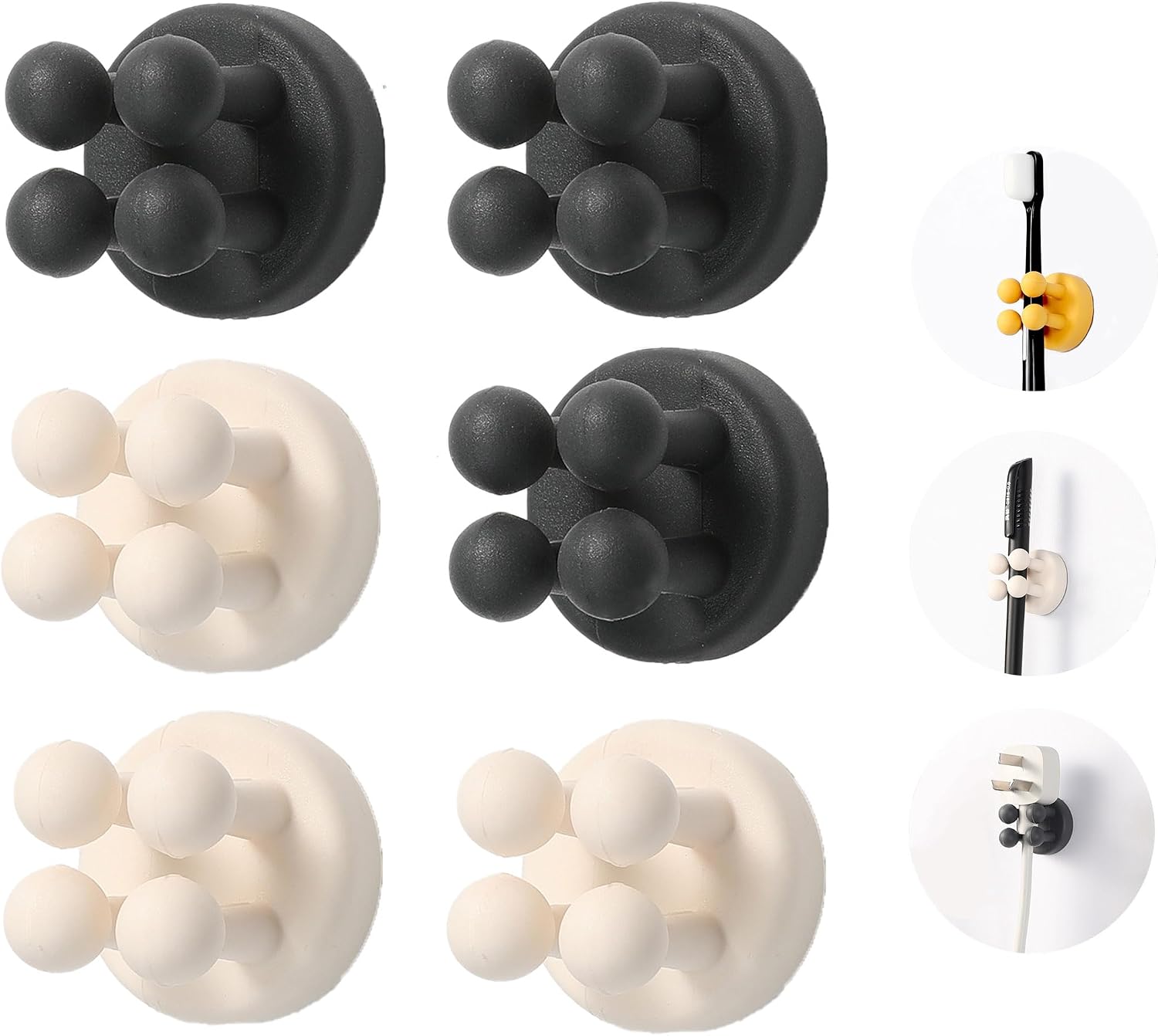 8pcs Silicone Toothbrush Holder, Waterproof Multi-Functional self-Adhesive Hook, for Hanging Keys and Towels, Suitable for Kitchen, Bathroom and Office image 5