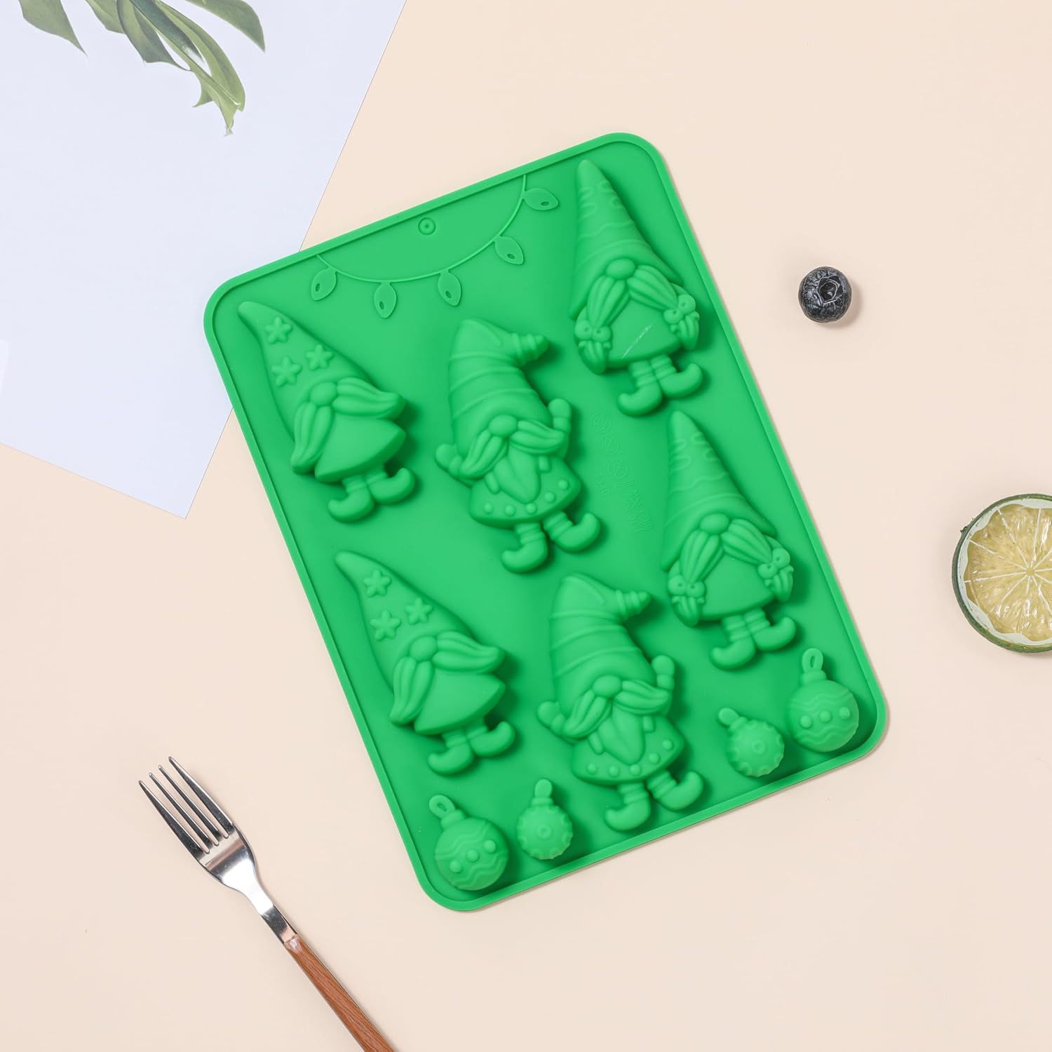 Christmas Silicone Mold for Baking - 2 Pack Christmas Candy Chocolate Molds for Handmade Soap, Chocolate, Jello, Cake Cupcake Decoration, Candy and Candles