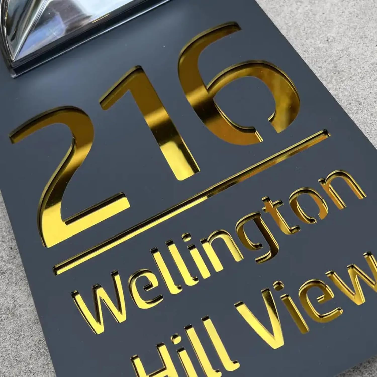 Personalized Solar House Numbers for Outside Custom Solar Address Sign Housewarming Gift LED Address Numbers Modern Plaque for Garden Yard Home (22x35cm8.6 x13.7,Style 3)