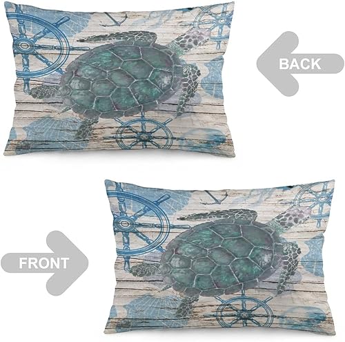 Miniatura 4 de Throw Pillow Case Cushion Cover Blue Octopus Pillowcases 20x30 Sea Turtle Cojines Decorativos para Sala Hotel Cafe Car Sofa Zippered Pillow Case