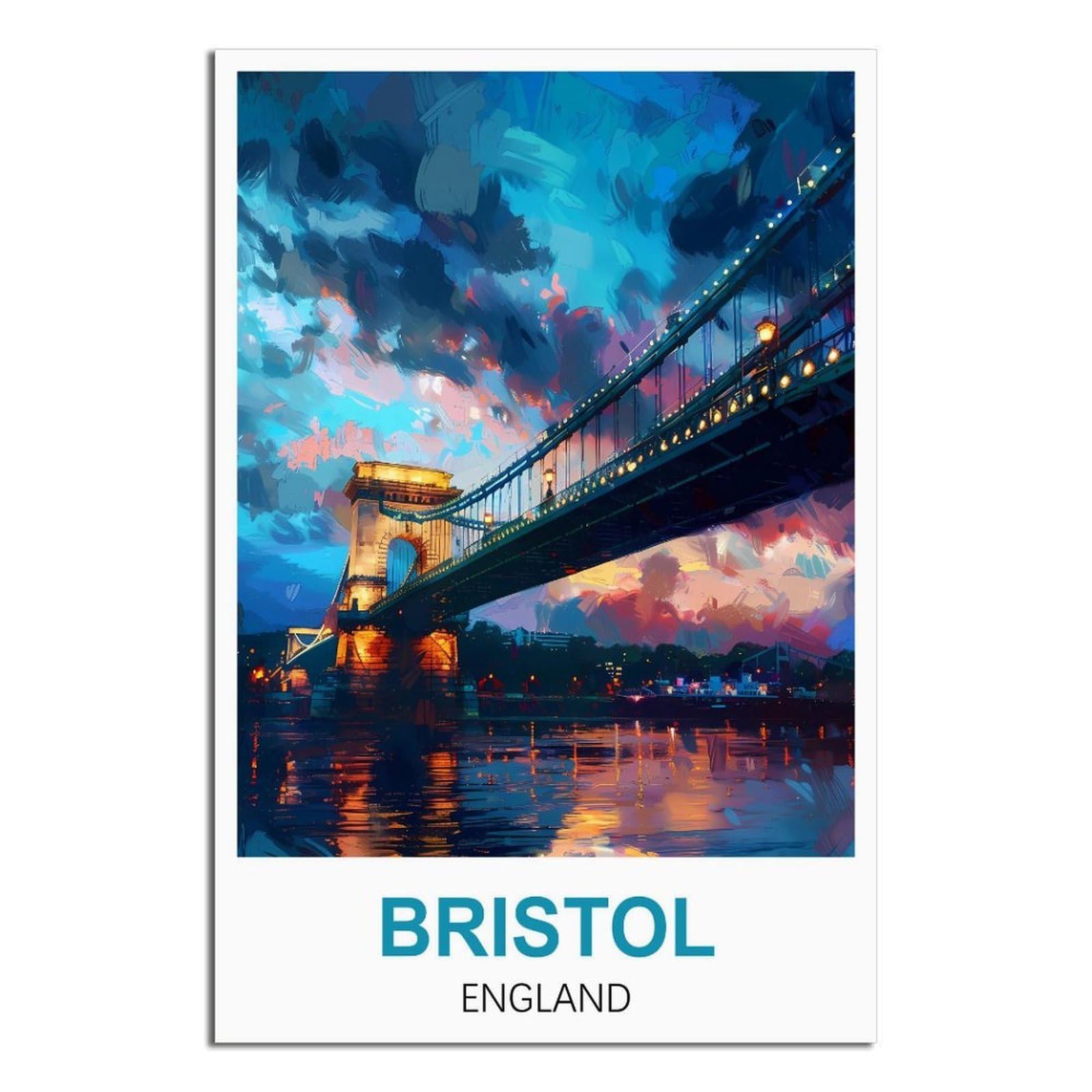 SLJGINEU Bristol England Vintage Travel Posters 16x24inch(40x60cm) Canvas Wall Art Print Modern Painting Poster for Living Room Decor
