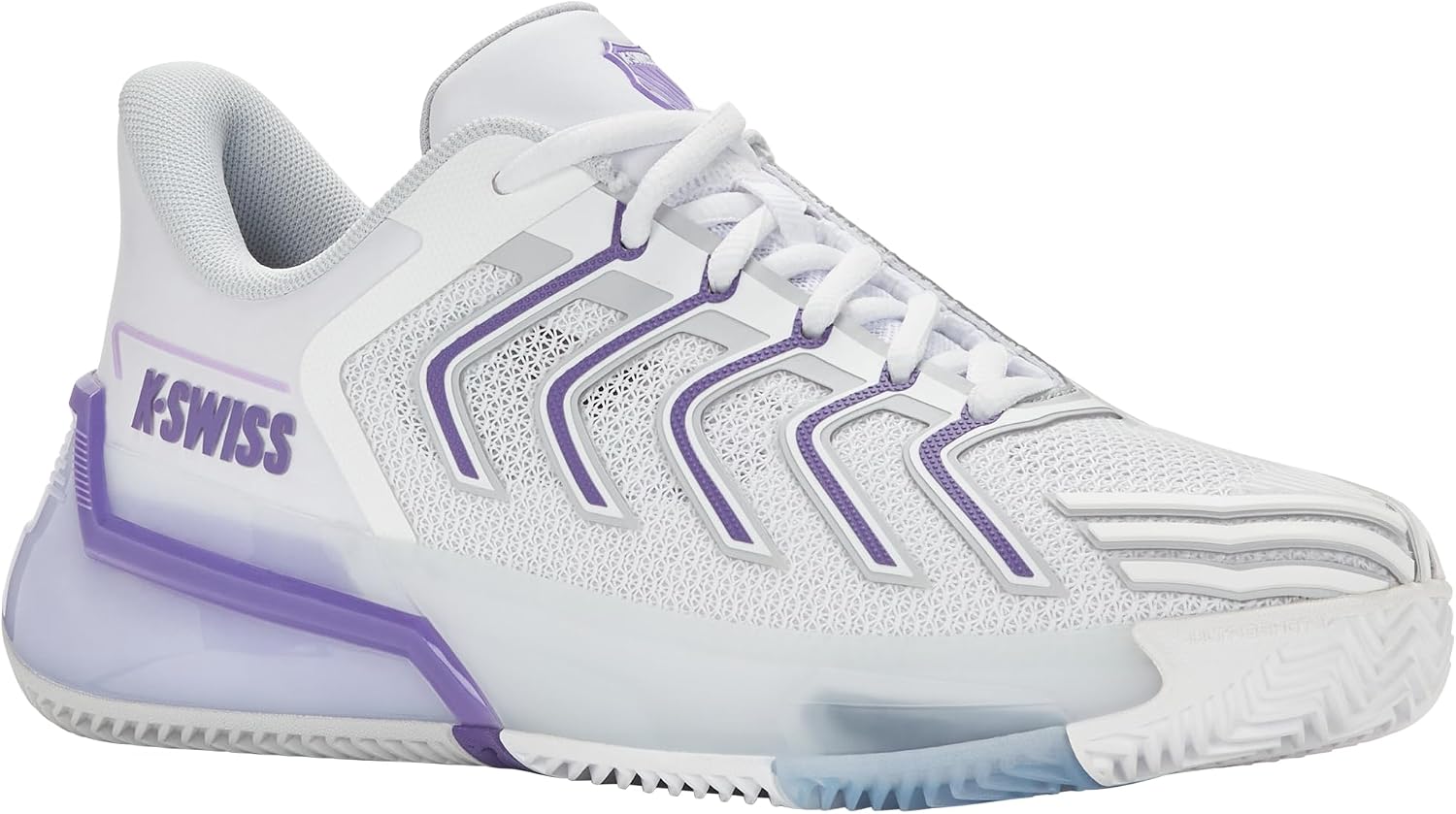K-Swiss Women's Ultrashot 4 Clay Tennis Shoe, White Lunar Rock Purple Haze, 8