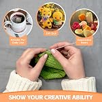 58pcs Crochet Kit for Beginners, Crochet Hook Set with Yarn, Portable Crocheting Kit for Starter, Ergonomic Crochet Needles Tools DIY Knitting Accessories for Experienced Crochet Lovers, Blue Flower