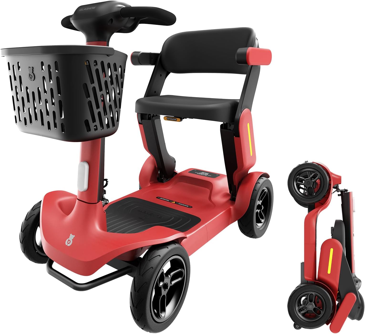 Folding Mobility Scooter for Adults & Seniors, Lightweight Electric Mobility Scooter S3, 25 Miles Range, PAi Safety System, Airplane Approved, 6 MPH, 265 lbs Capacity, Slope Safety