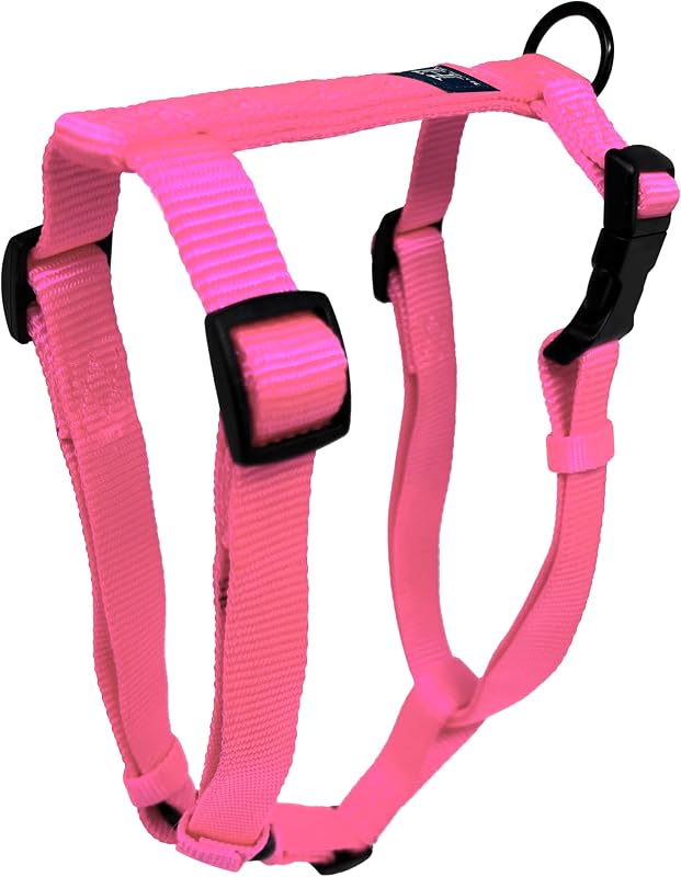 Peitoral Tipo Cabresto Ajustável de Nylon para Cães Hamilton Extra Grande Hot Pink 2,54 cm x 101,6–127 cm