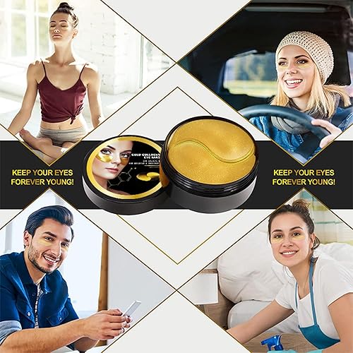 Miniatura 5 de Parches para debajo de los ojos, mascarilla de colágeno de oro de 24 quilates para ojos hinchados y tratamiento de ojeras, máscara debajo de los