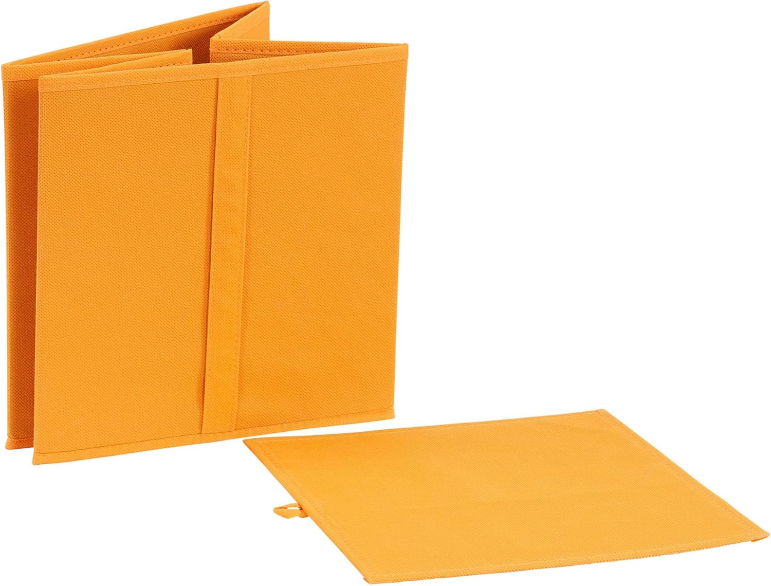 Household Essentials 334-1 Foldable Fabric Storage Bins | Set of 6 Cubby Cubes with Vertical Handles 6 Pack, Orange