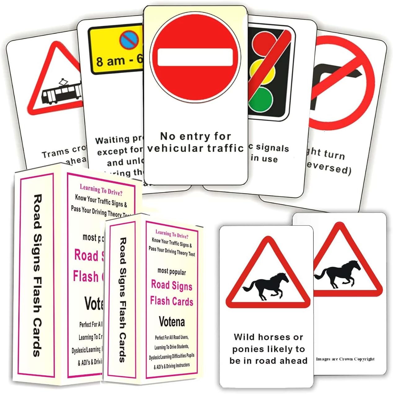 Highway Code 2025 UK DVLA Road Signs Flash Cards UK Driving Theory Test Card Revision for Car Theory Test DVLA