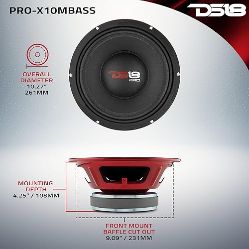 Miniatura 8 de Altavoz DS18 PRO de rango medio, cúpula en compresión de aluminio roja, altavoces de puerta de audio de alta calidad para auto o camión sistema de