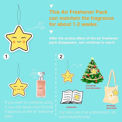 Miniatura 7 de Pounchi Tarjetas de ambientador de aire para automóvil (8 unidades de aroma refrescante a hielo), accesorios geniales para juegos para interior del