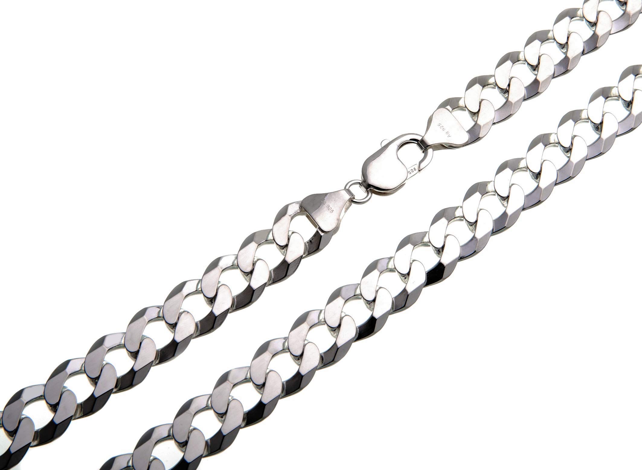 Silberketten Store Panzerkette Armband Herren Silber 12mm I Panzerarmband Herren Silber 925 nickelfrei I Männer Armband 2,8mm Stärke mit Karabiner