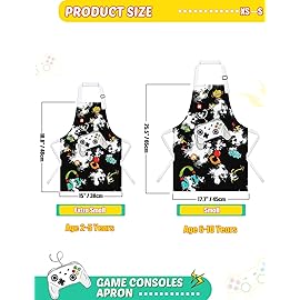 WERNNSAI Game Kids Art Aprons for Cooking - Kids Painting Apron for Boys age 11-15, Toddler Kid Art Smock Toddler Chef Aprons for Children Kitchen Baking Gardening Party Birthday Gift