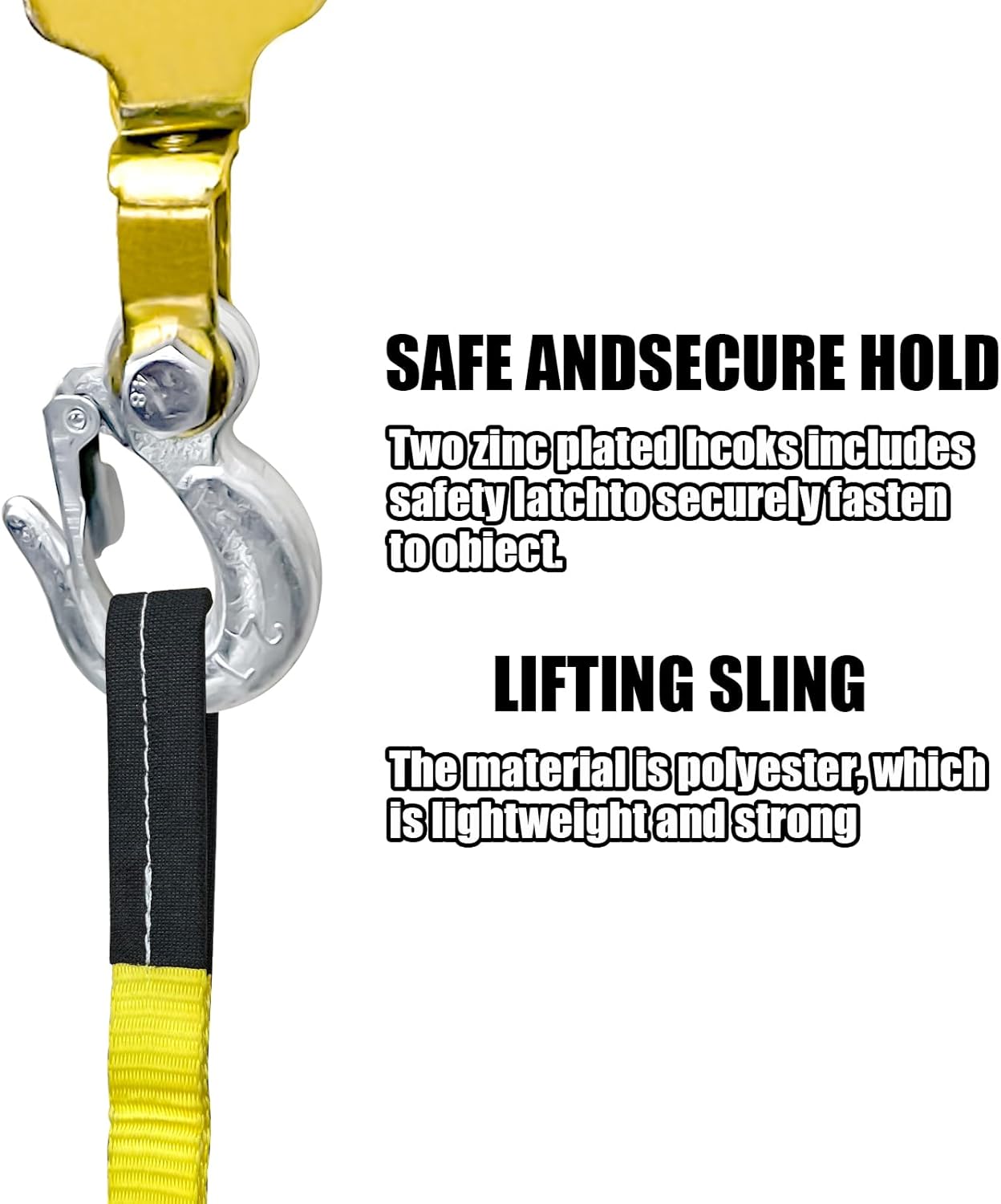 Come Along Winch 2 Ton Pulling Capacity with Two 1"x8ft Lifting Sling 6.56 ft Steel Cable 2 Hooks Hand Power Puller Tool with Dual Gears Automotive Hoist Cable Puller for Lifting Pulling