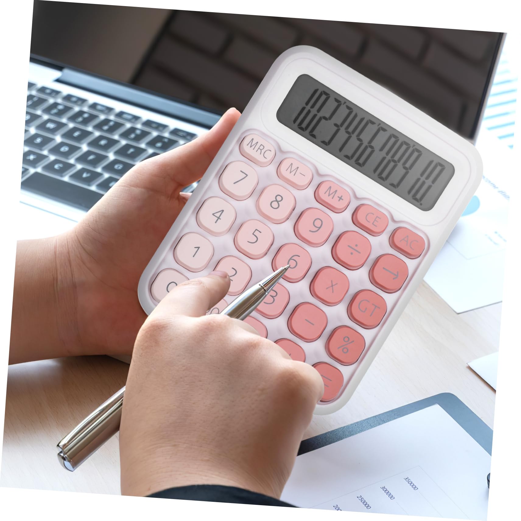 DOITOOL 4 Piezas Calculadora de Botones calculadora de Estudiantes Mostrar a Rosa a de Escritorio pequeña a as de Escritorio el plastico