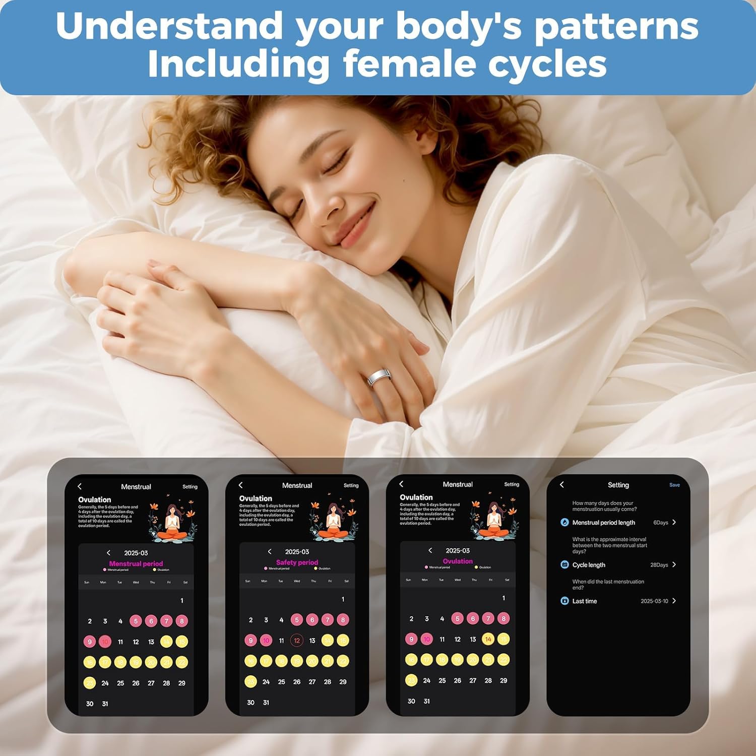 Smart Ring for Men Women, Health & Fitness Tracker with Heart Rate, Sleep Monitor, Step Counter, IP68 Waterproof, Silver #7 - Image 6