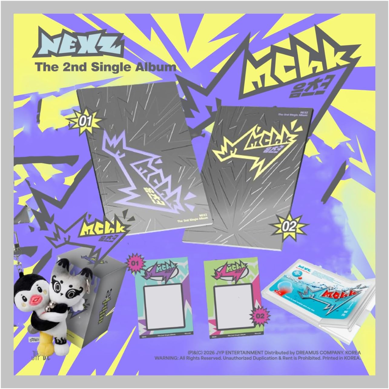 (Full Set : 2Standard+2Sticker+Breath Film+1NEXZOO) NEXZ Mmchk 2nd Single Album with Tracking
