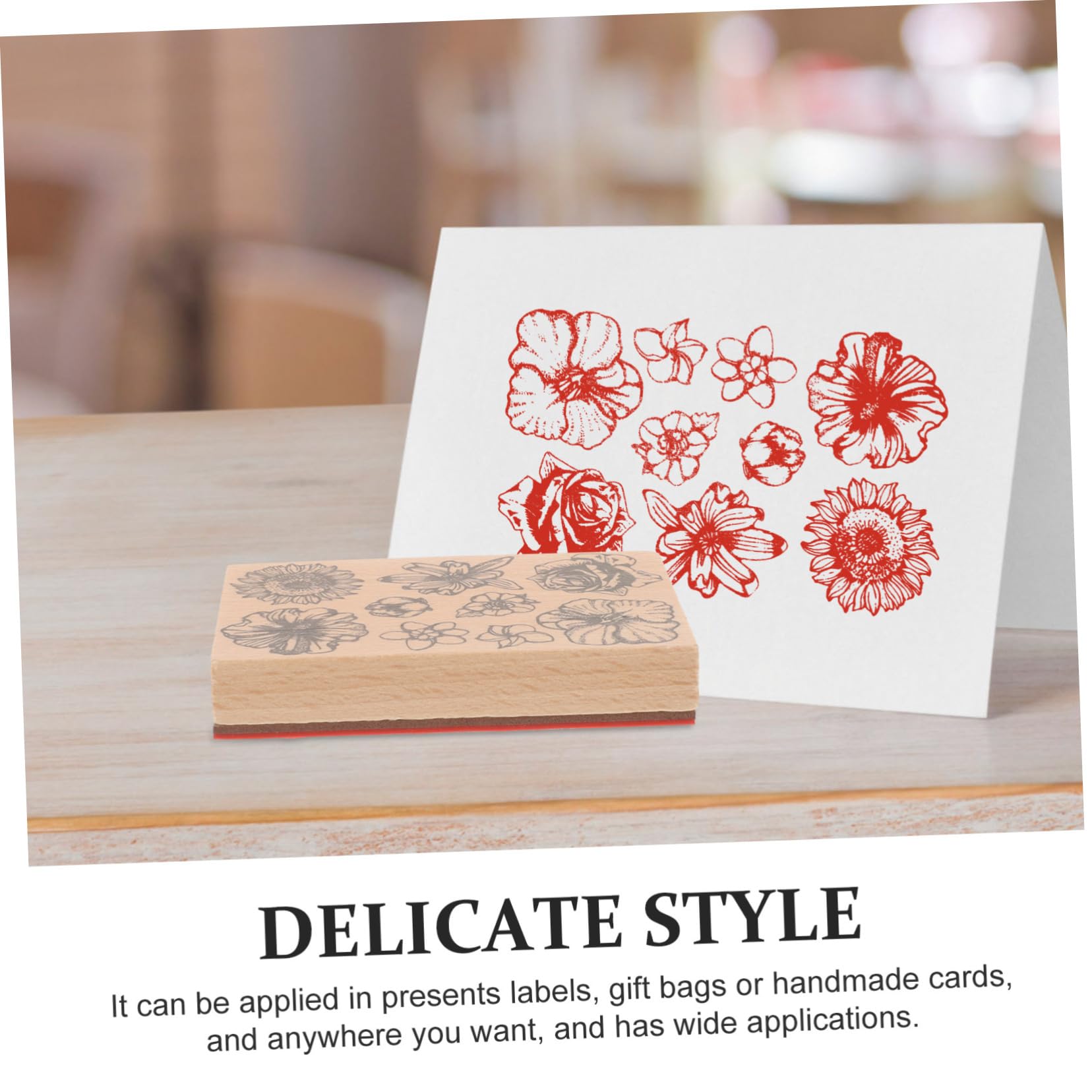 4pezzi Timbrini Decorativi per Scrapbooking e Timbri Floreali per e Te Design e Adulti