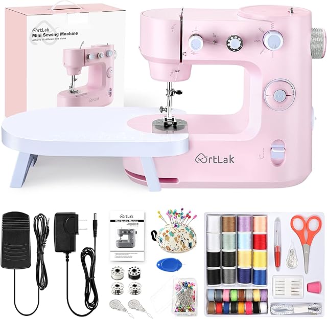 Sewing Machines for Beginner, ArtLak Portable Sewing Machines Small with 16 Built-in Stitches and Reverse Sewing, Multi-Function Mending Machine Mini with Accessory Kit Pedal for Family Children's Day