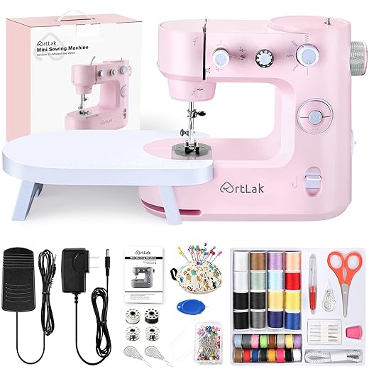 Sewing Machines for Beginner, ArtLak Portable Sewing Machine Mini with 16 Built-in Stitches and Reverse Sewing, Multi-function Mending Machine Small with Accessory Kit Pedal for Valentines Day Gifts