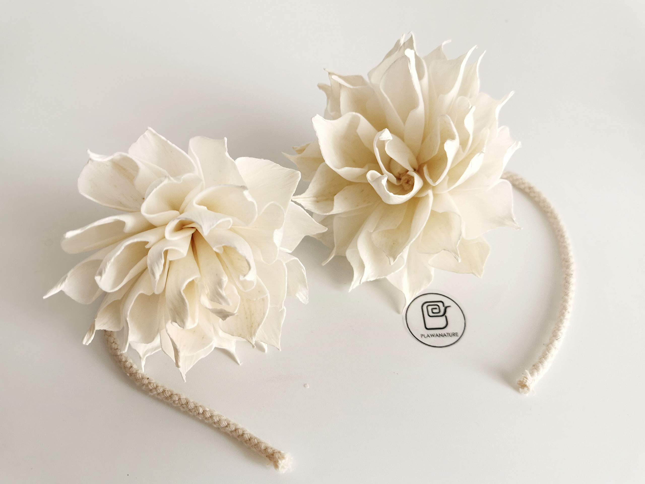 Plawanature Set of 2 Dahlia 7.5cm Sola Flower with Rope Diffuser for Aroma Oil.