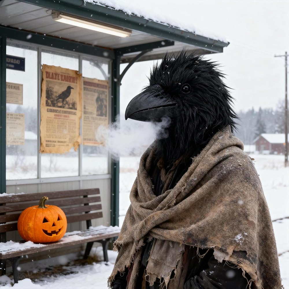 Costume de fête Masque Corbeau Oiseau Noir Animal Latex Tête complète Masques réalistes pour Halloween Carnaval Costume Fête Défilé