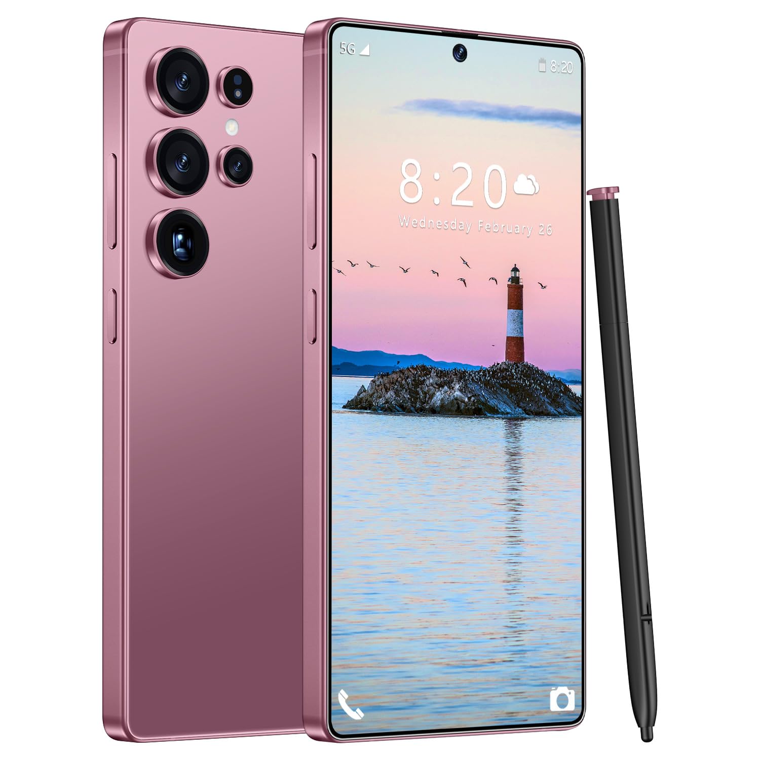 I25 Ultra 5G Unlocked Phones, Built in Pen, 7000mAh Long Battery Life Smartphone, 6.99" HD Screen Unlocked Cell Phone, 16+512GB Phone Android14, Face ID/Fingerprint Lock/Dual SIM/GPS (Rose Gold)