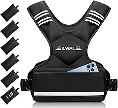 BAGAIL Adjustable Weighted Vest, 4-10lb/12-18lb/20-32lb Rucking Vest for Women & Men with 6 Weights & Large Pocket, Weight Vest for Home Workouts, Running, Walking and Strength Training