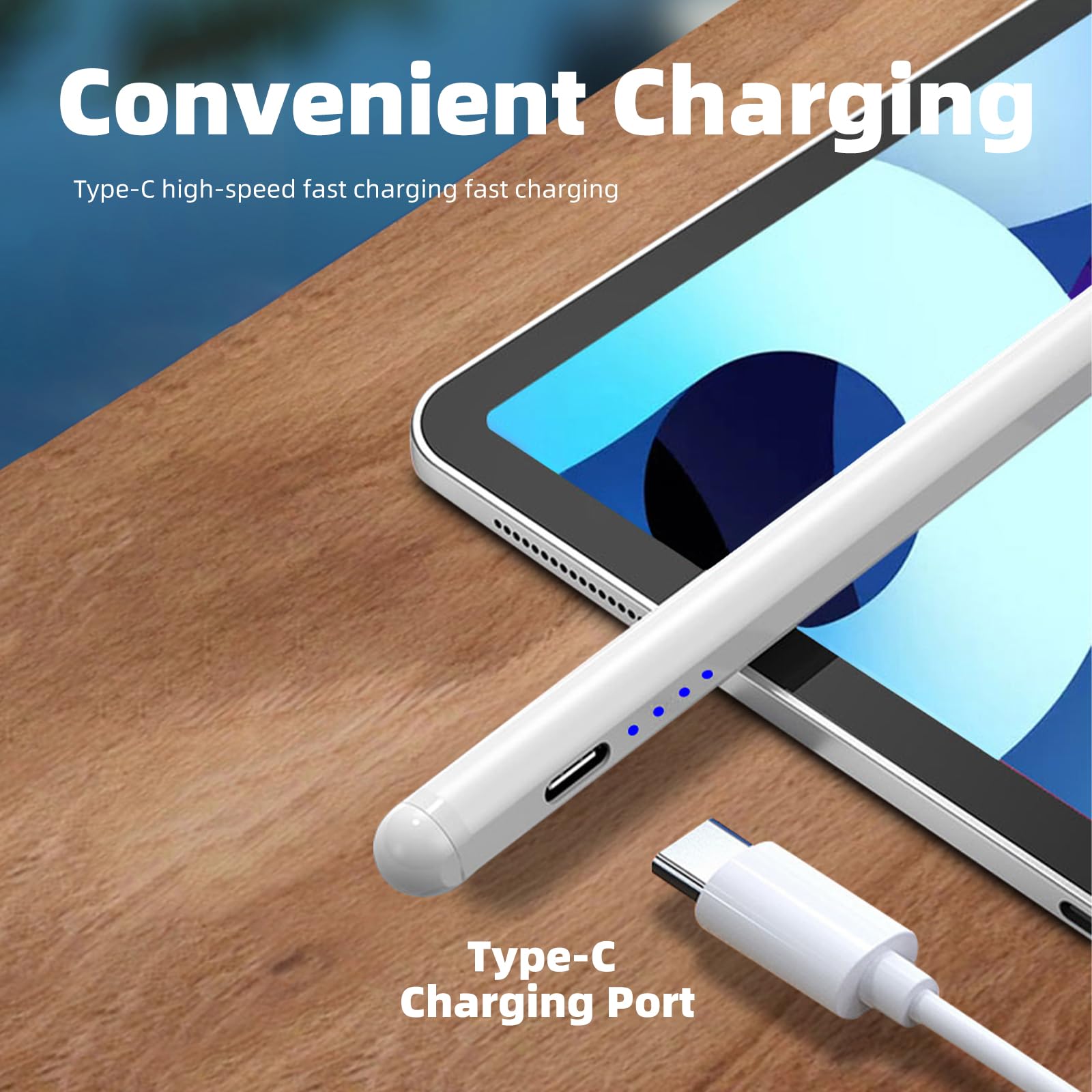 Stylet pour iPad 2018-2026, Précision de Pixe, Reject de Paume, Détection d'inclinaison, Pencil Charge Rapide, Compatible avec iPad 11/10/9/8/7/6/A16, Mini 7/6/5/4, Air M4/M3/M2, Pro M5/M4 13/12.9/11″