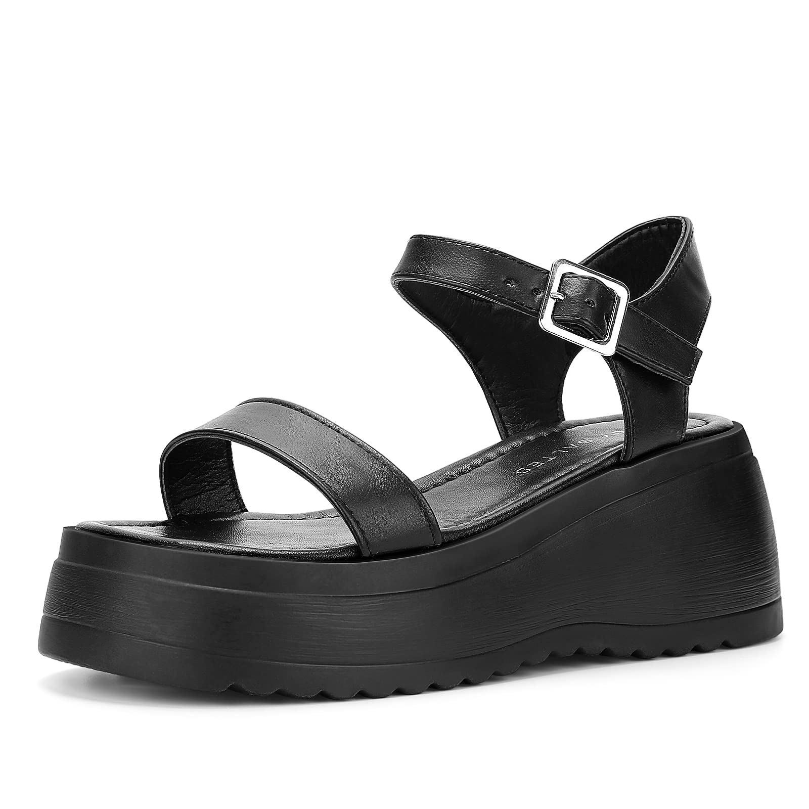 Size 9 READYSALTED Summer Chunky Platform Sandals Women,Comfortable Open Toe Flatform Sandals with Adjustable Ankle Strap