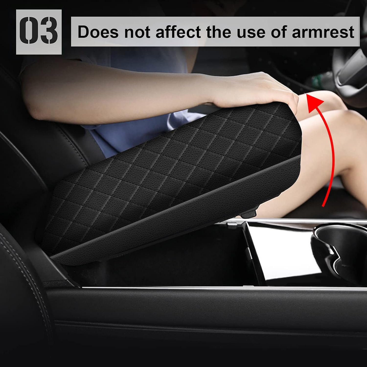 AOMSAZTO Heightening Armrest Pad for 2016-2023 Nissan Maxima Black