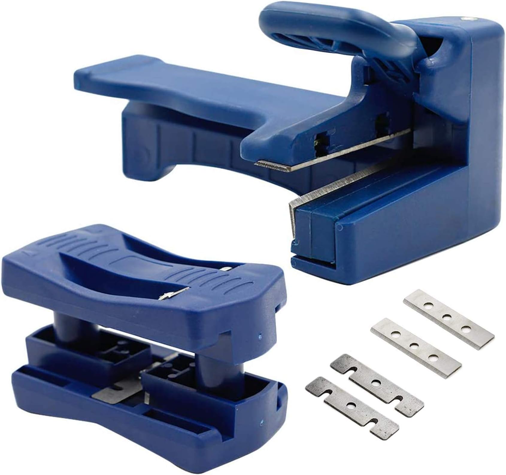 Luomorgo 2 Pcs Edge Banding Trimmer & Handle Edge Trimmer, Mini Plastic PVC Plywood Melamine Wood Veneer Double Edge Band Cutter, Manual Trimming Woodworking Tool